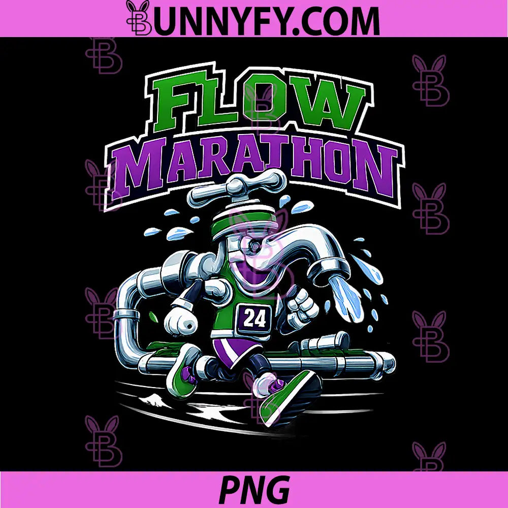 Flow Marathon PNG, Plumber Pipe Pun Faucet Runner PNG