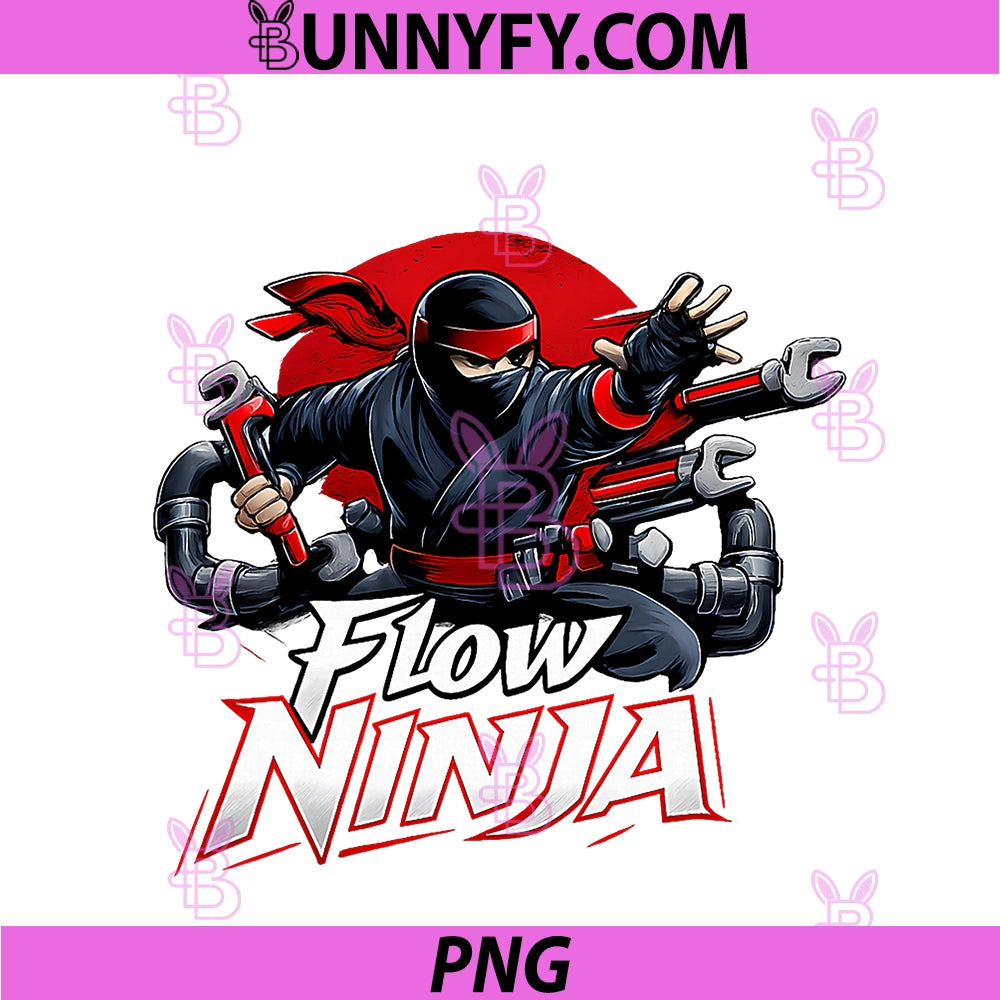 Flow Ninja PNG, Plumber Pun Ninja Throwing Wrenches PNG