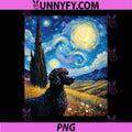Fluffy Poodle Van Gogh Starry Night PNG, Inspired Peaceful Art Performance PNG