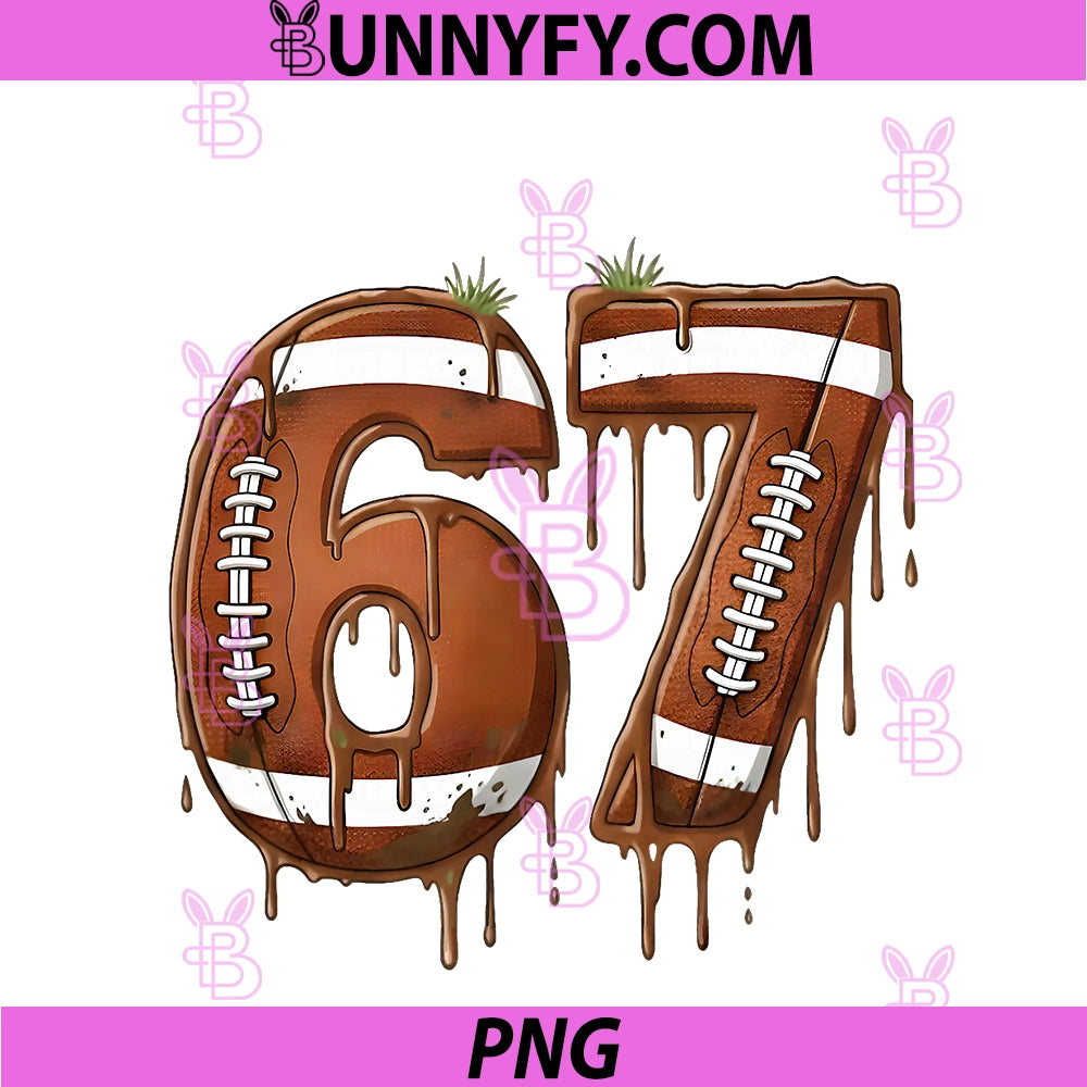 Football 67 Six Seven Meme PNG, Funny 6-7 Drip American Football PNG