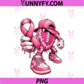 Football Drip Ice Cream PNG, Breast Cancer Awareness PNG