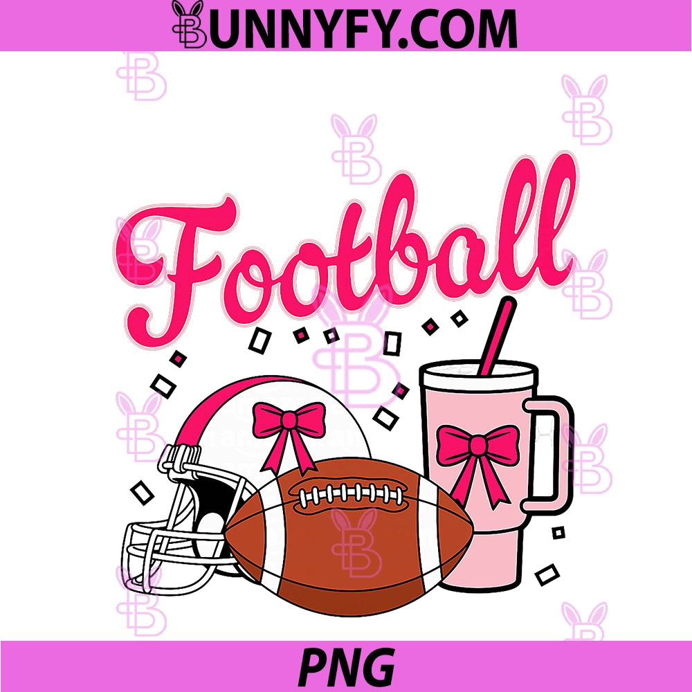 Football Girl Player Game Day Cute PNG, Coquette Pink Bow PNG