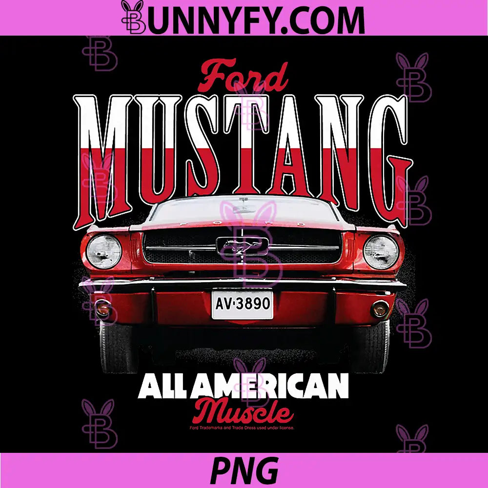 Ford Mustang Classic Muscle Car PNG, All American Muscle Design PNG