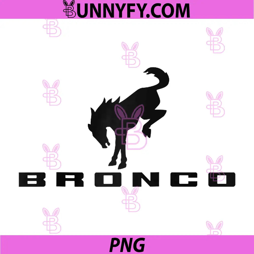 Ford Bronco Minimal Logo PNG, Horizontal Bronco Horse Icon PNG
