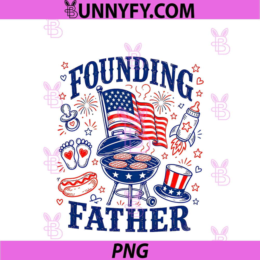 Founding Father Patriotic New Dad PNG, 4th Of July Pregnancy PNG