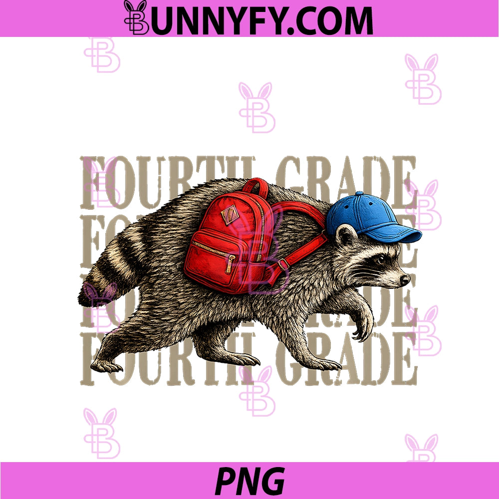 Fourth Grade Jimothy Raccoon PNG, Back To School Teacher Kids PNG