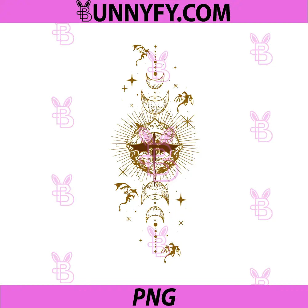 Celestial Dragon Moon Phases PNG, Fantasy Dragon Sun Symbol PNG