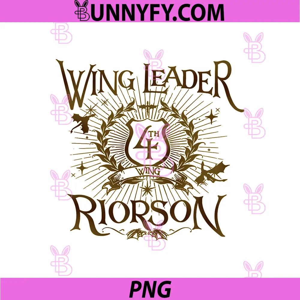 Wing Leader Riorson Design PNG, Fourth Wing Bookish Art PNG