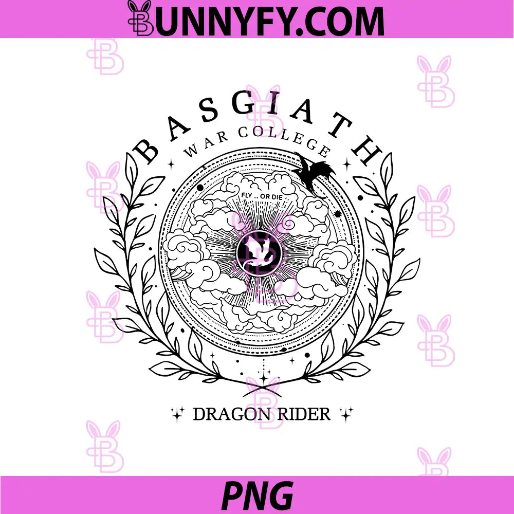 Basgiath War College Dragon Rider Circle PNG, Fly Or Die Emblem Art PNG