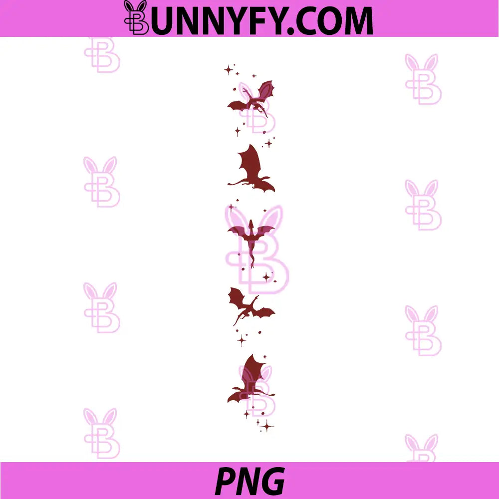 Fourth Wing Flying Dragon Spine Design PNG, Fantasy Dragon Art PNG