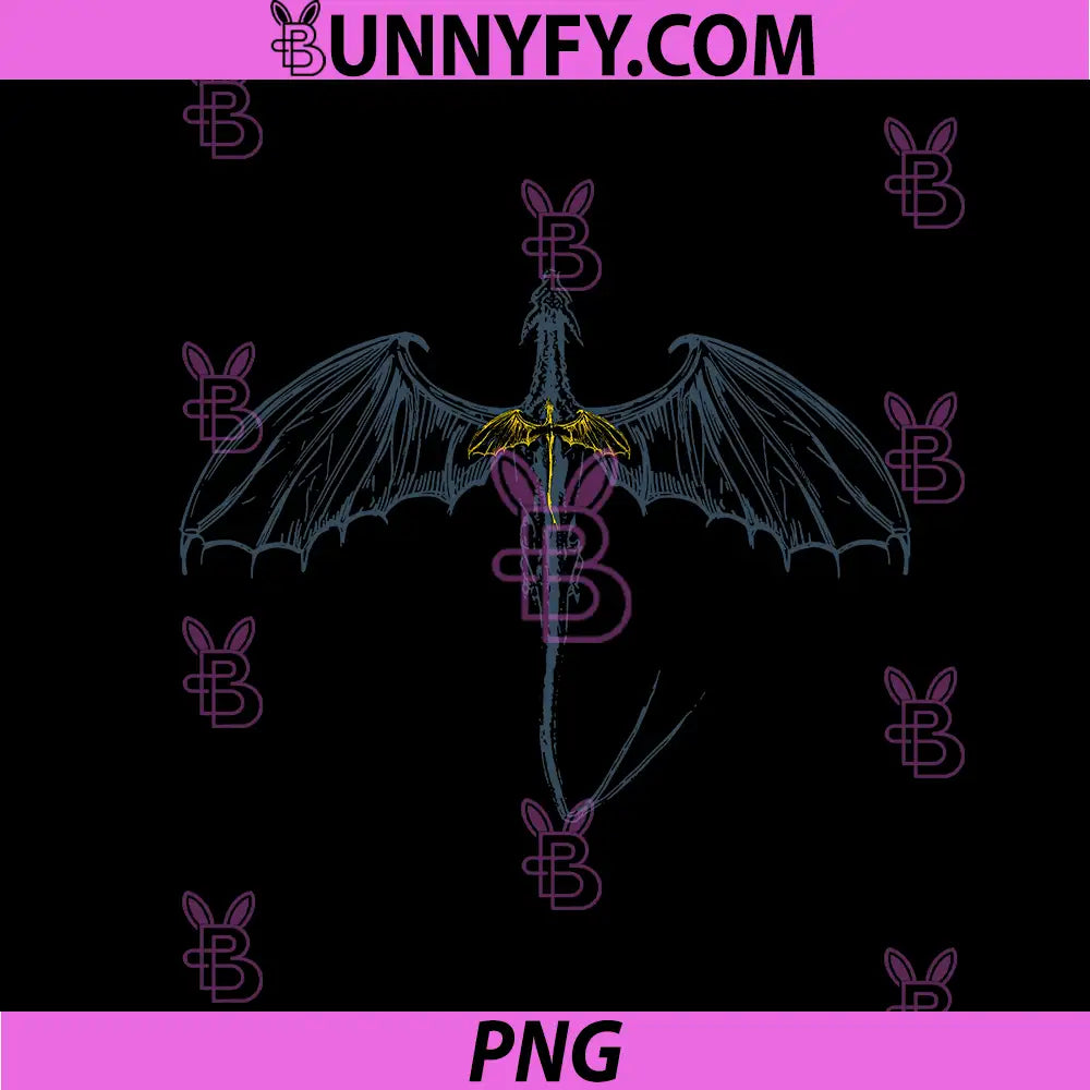 Fourth Wing Dragon Silhouette Art PNG, Empyrean Dragon Rider PNG