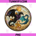 Fourth Wing Dragon Suncatcher PNG, Tairn And Andarna Stained Glass PNG