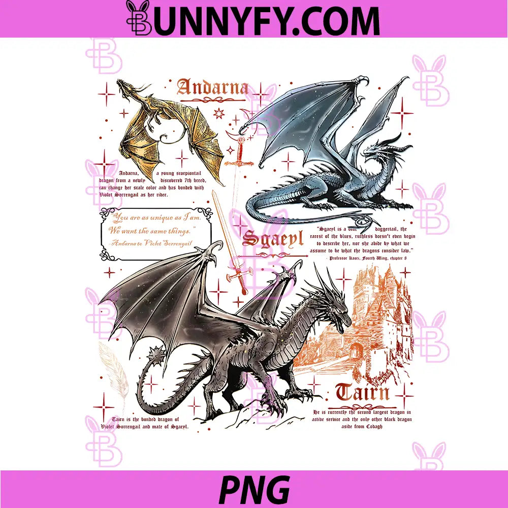 Andarna Sgaeyl Tairn Dragon Design PNG, Epic Dragon Rider PNG