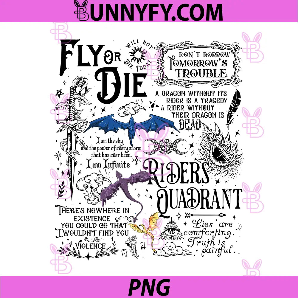 Fly Or Die Dragon Rider Quote Collage PNG, Doc Riders Quadrant PNG