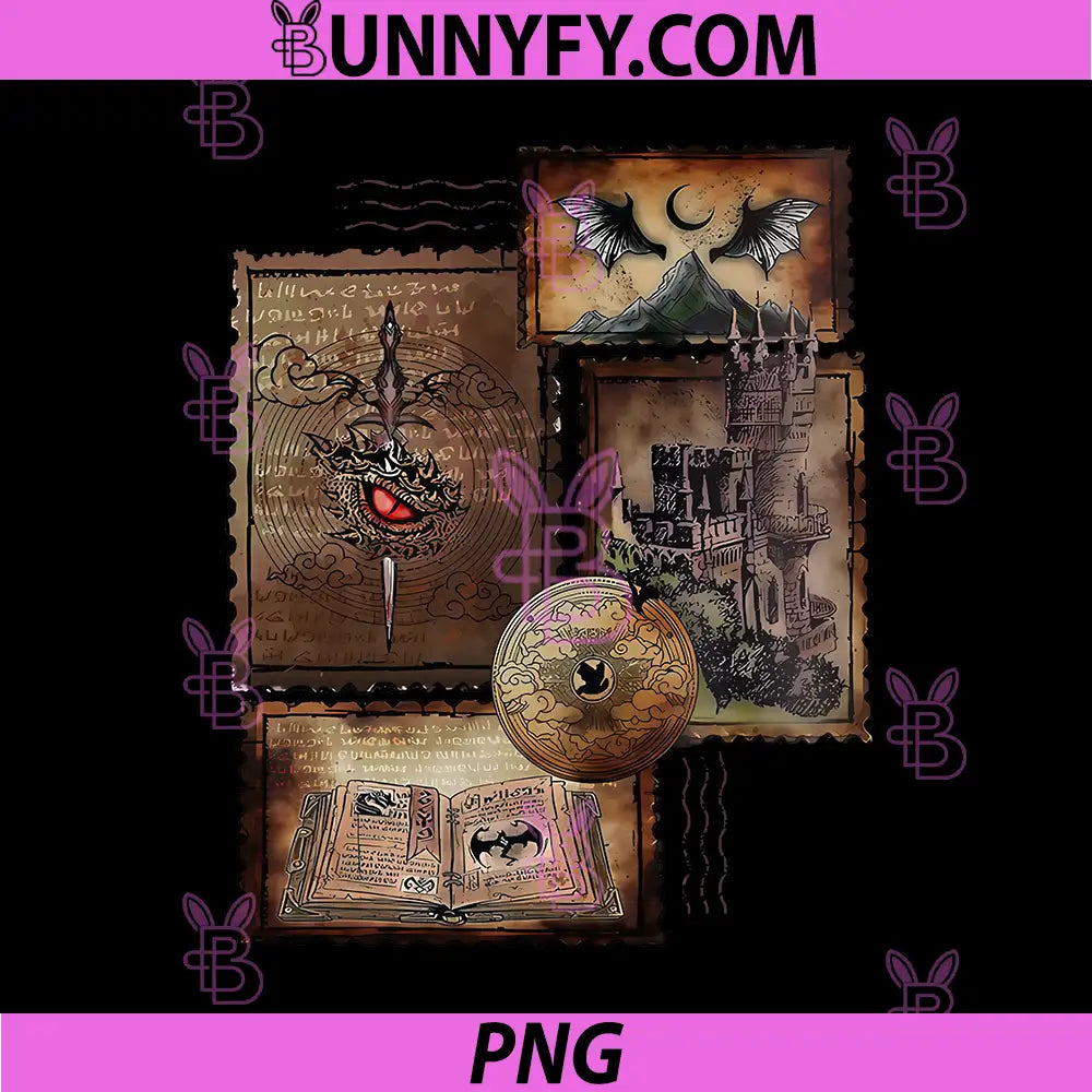Dragon Rider Fantasy Collage Art PNG, Medieval Dragon Grimoire PNG