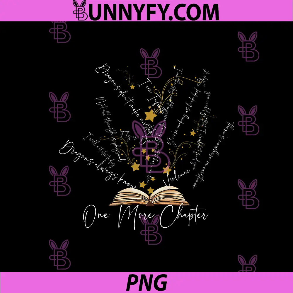One More Chapter Open Book Stars PNG, Dragon Quote Fantasy Design PNG