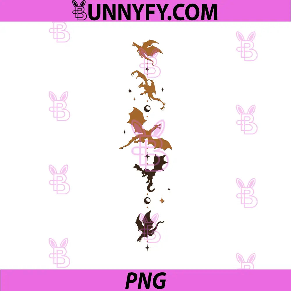 Fourth Wing Minimal Dragon Totem PNG, Vertical Fantasy Moon Dragons PNG
