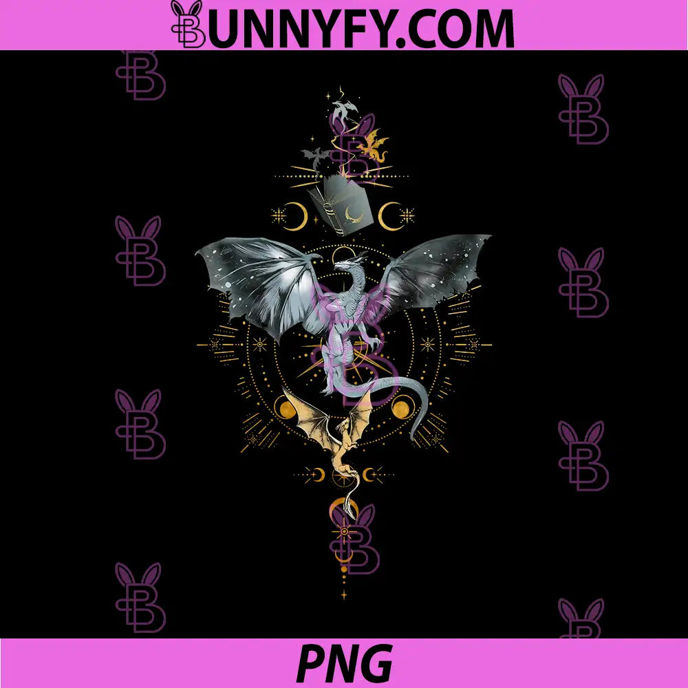 Onyx Storm Winged Dragon Celestial Design PNG, Dragon Rider Fantasy Sigil Art PNG