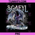 Sgaeyl The Sapphire Wind Dragon Art PNG, Winged Dragon Design PNG