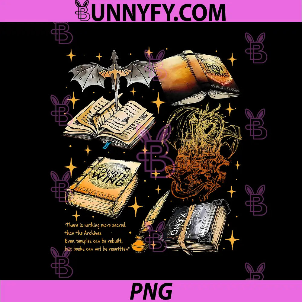 Fourth Wing Book Stack Fantasy Art PNG, Dragon Rider Bookish Magic PNG