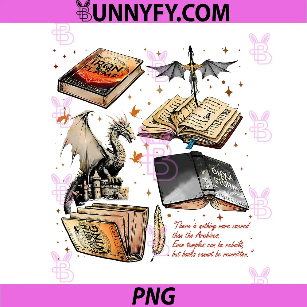 Fourth Wing Book Lover Dragon Artwork PNG, Iron Flame Fantasy Books PNG