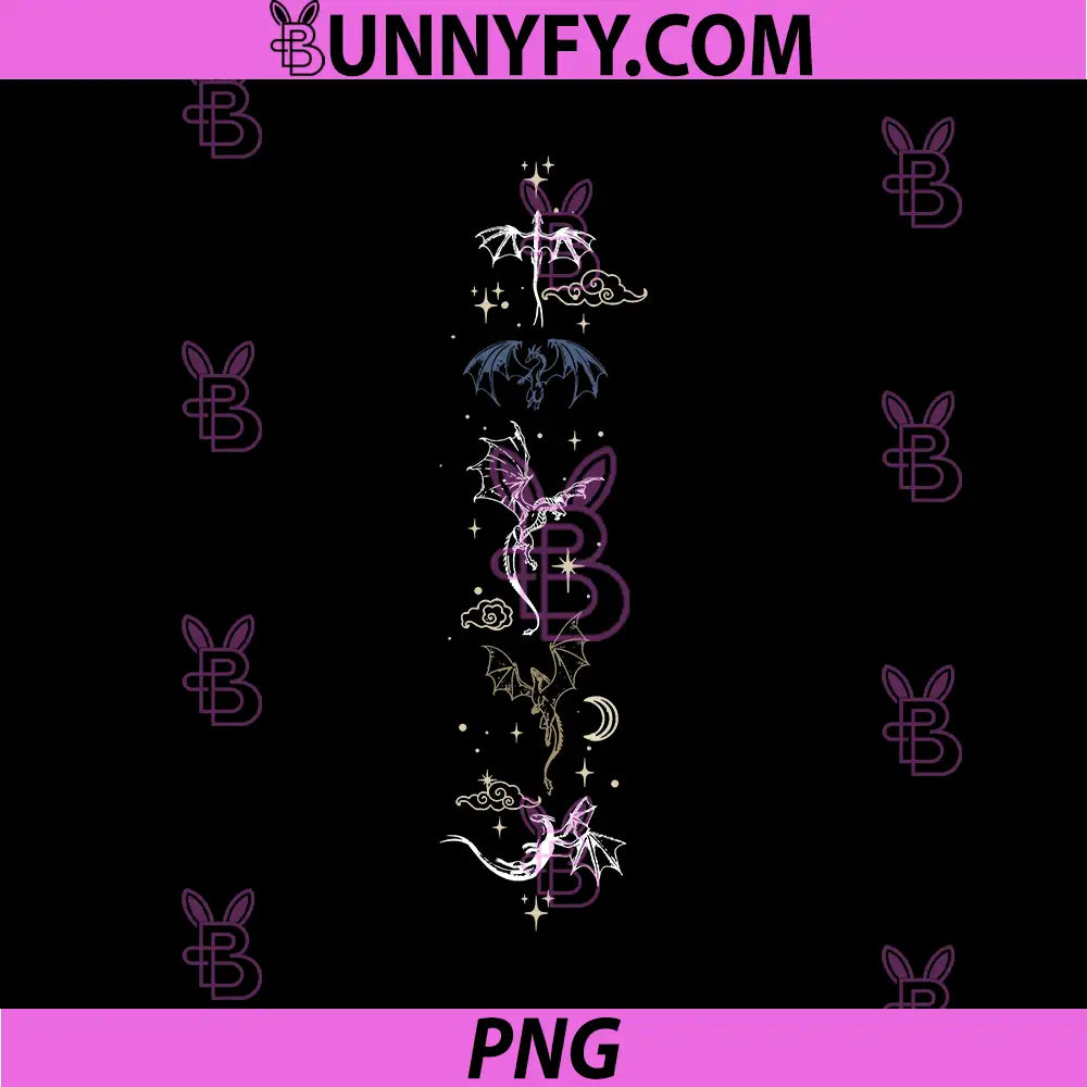 Minimal Flying Dragons Vertical Artwork PNG, Fourth Wing Dragon Spine PNG
