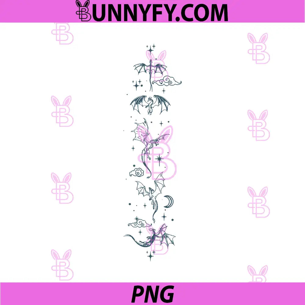 Elegant Fantasy Dragon Line Art PNG, Fourth Wing Dragon Tattoo PNG