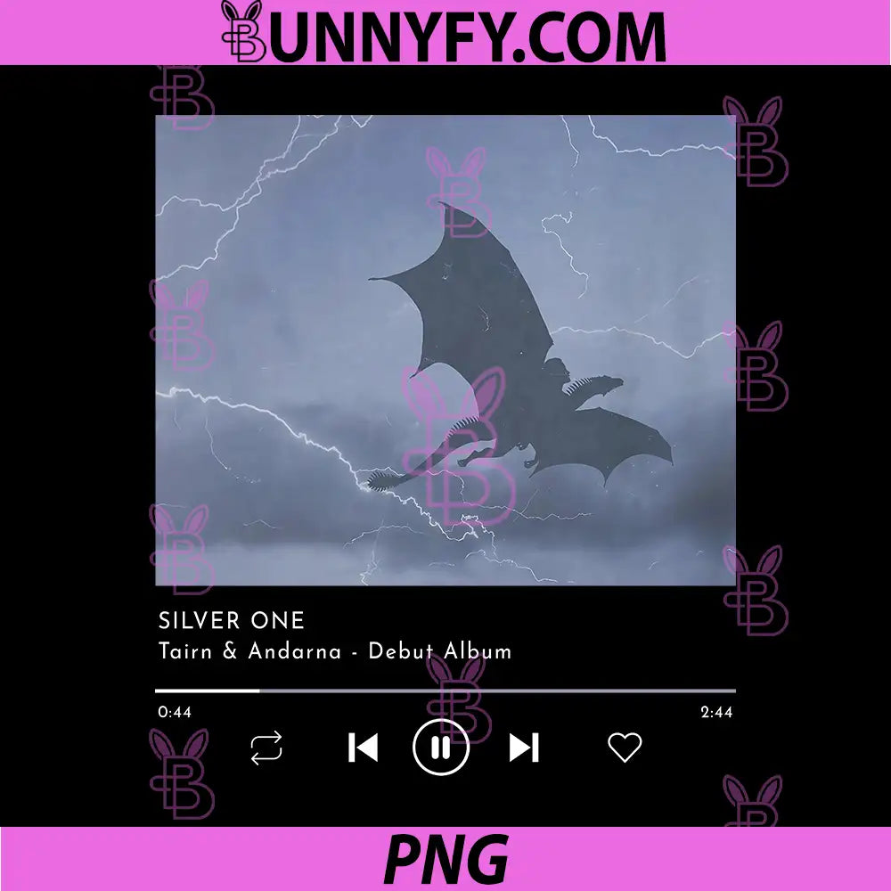 Silver One Dragon Album Art PNG, Tairn Andarna Storm Music PNG