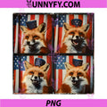Fox Mom Patriotic Animal PNG, American Flag 4th of July Fox PNG