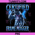 Certified Frame Mogger Alpha Wolf Lightning PNG, Funny Sigma Wolf PNG