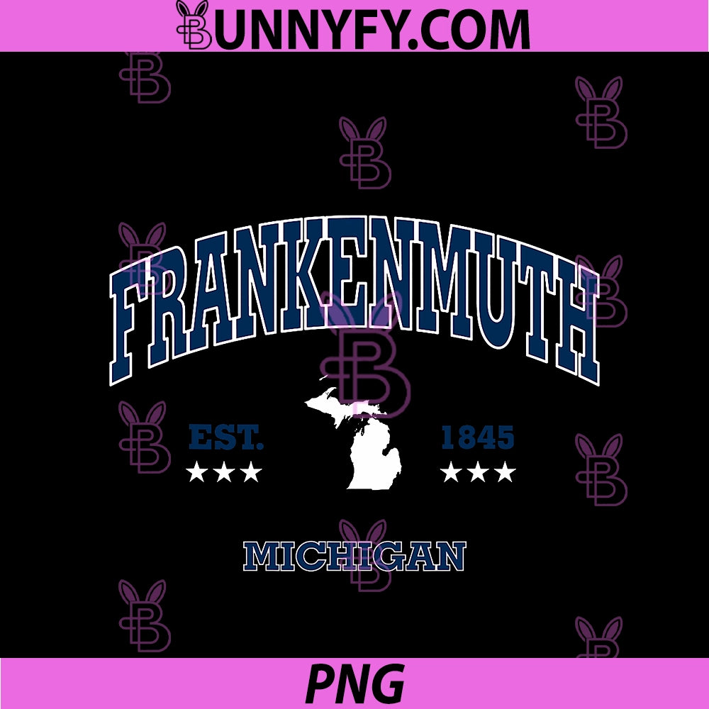 Frankenmuth Michigan MI Throwback Navy PNG, Vintage Athletic PNG