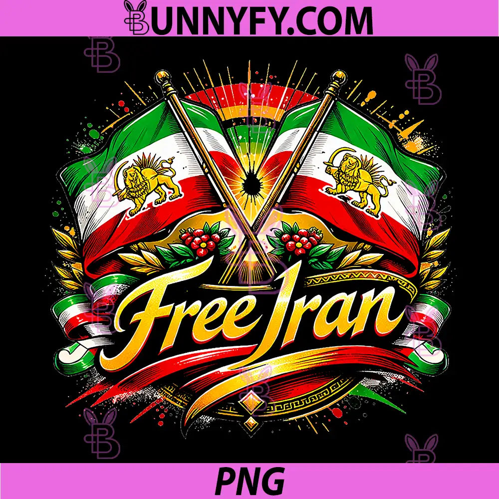 Free Iran Flag PNG, Iranian Lion Sun Political Protest Graphic PNG