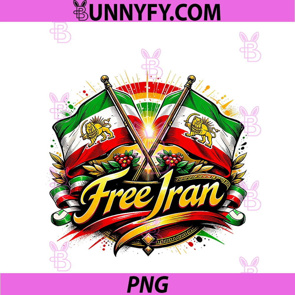Free Iran Flag PNG, Iranian Lion Sun Political Protest Graphic PNG