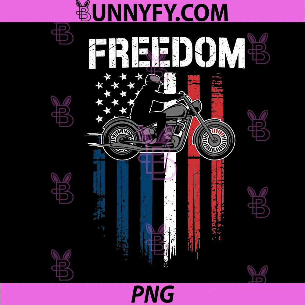 Freedom Motorcycle USA PNG, Patriotic Rider for Bikers PNG