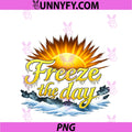 Freeze The Day HVAC PNG, Thermostat Humor Sun and Frost Design PNG