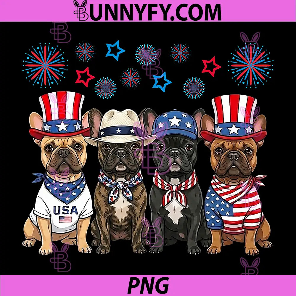 French Bulldog 4th of July PNG, Patriotic Funny PNG