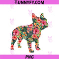French Bulldog Flower Floral Frenchie Dog PNG, Silhouette Dog Pet PNG