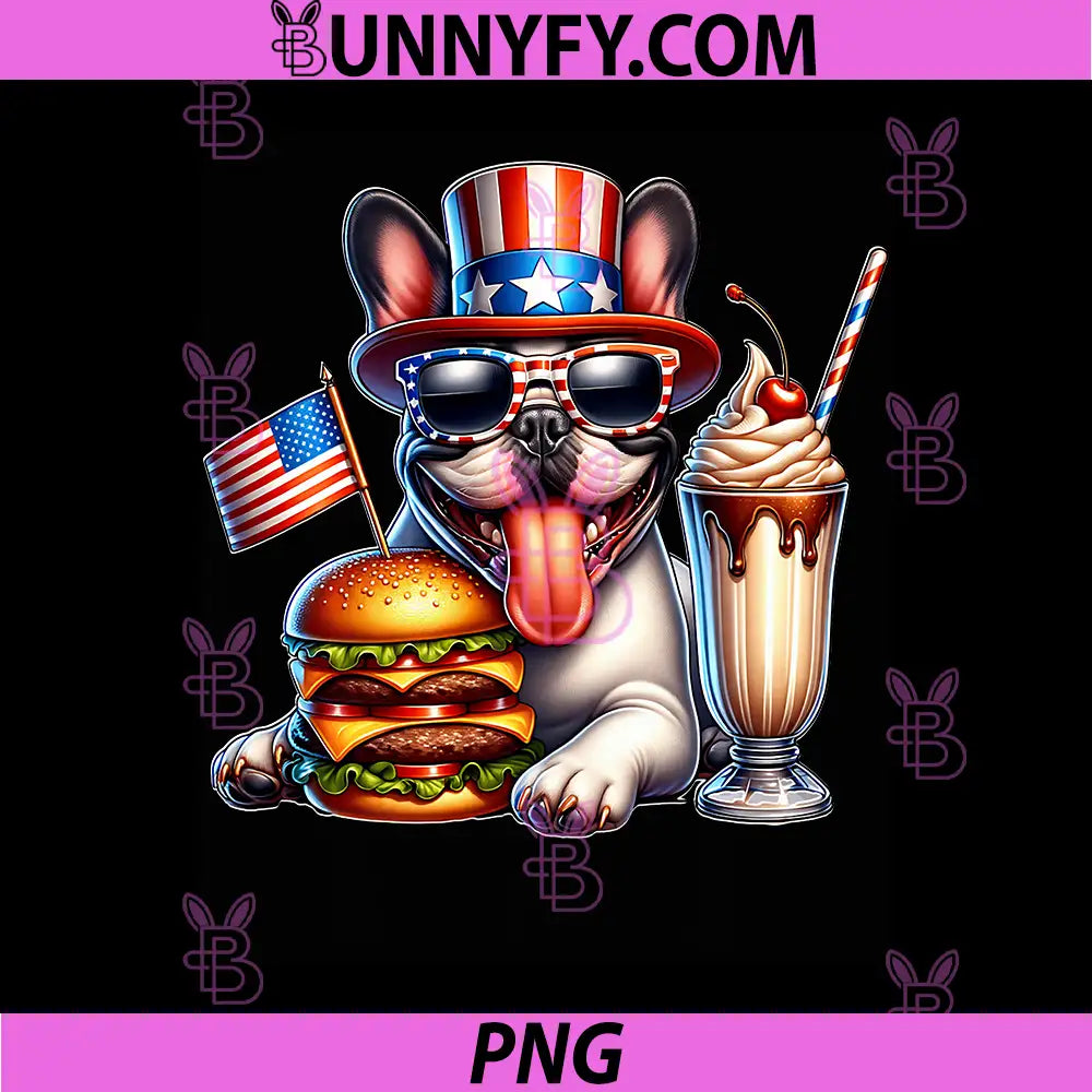 French Bulldog July 4th PNG, French Bulldog 4th of July PNG