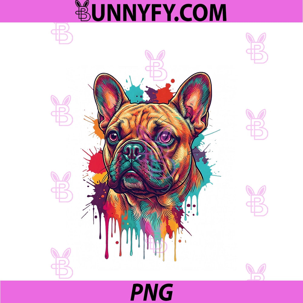 French PNG, Bulldog Colorful PNG