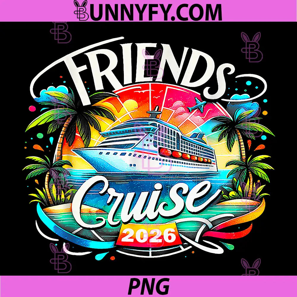 Friends Cruise 2026 PNG, Cruise Squad 2026 Funny Friend Group PNG