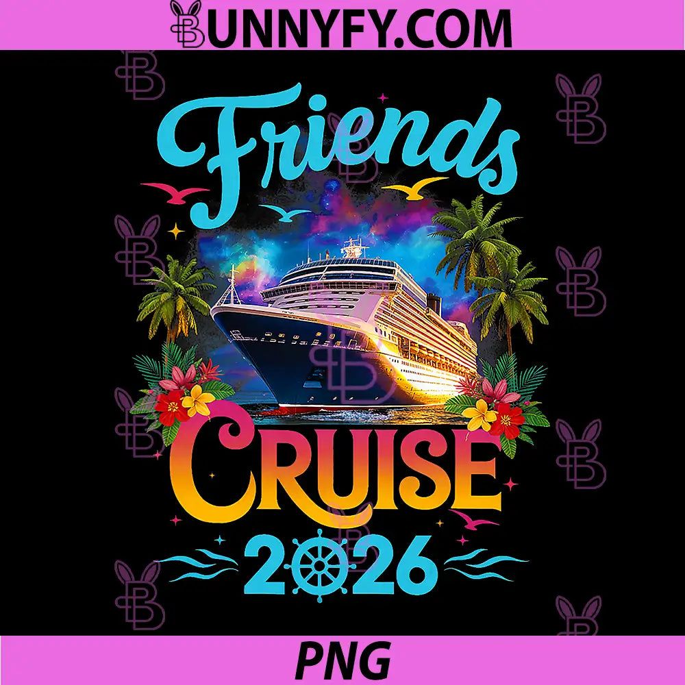 Friends Cruise 2026 PNG, Cruise Squad 2026 Funny Friend Group PNG 
