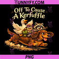 Frog Raccoon Goose Riding Dachshund PNG, Off to Cause A Kerfuffle PNG 