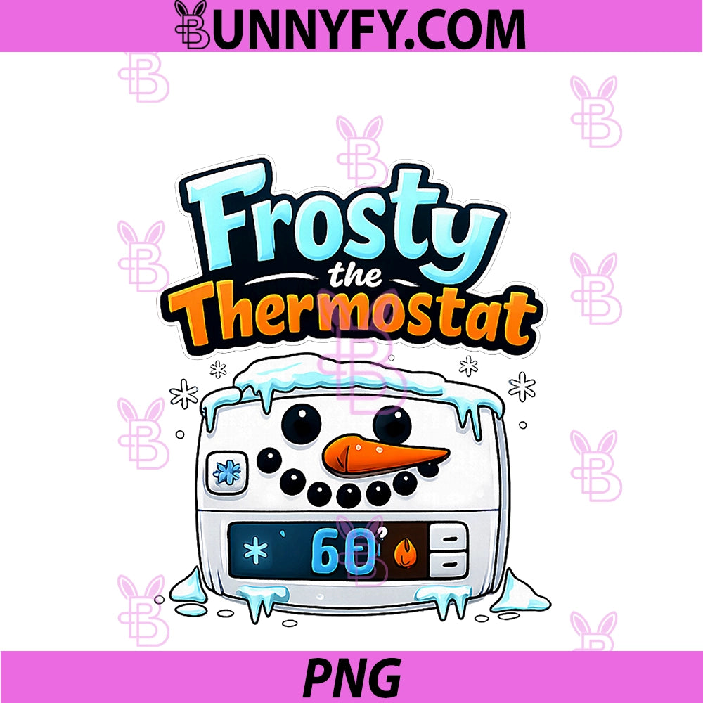 Frosty The Thermostat PNG, HVAC Humor Carrot Nose Cartoon PNG