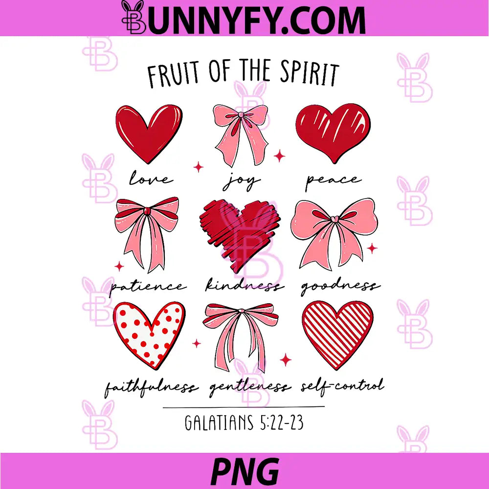 Fruit of The Spirit PNG, Christian Hearts Galatians 522-23 PNG