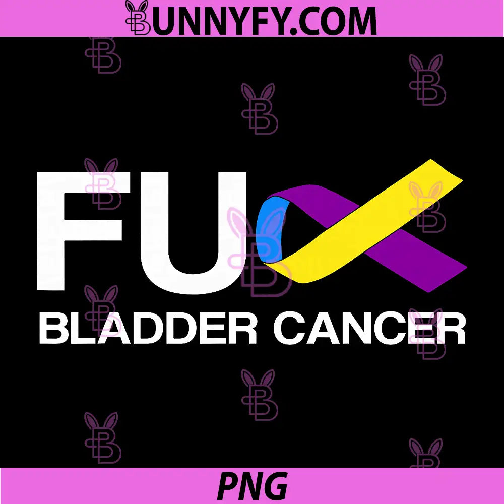 Fuck Bladder Cancer PNG, Awareness Month Ribbon Support Squad PNG