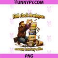 Full Stack Developer Coffee Stacking PNG, Funny Programmer PNG