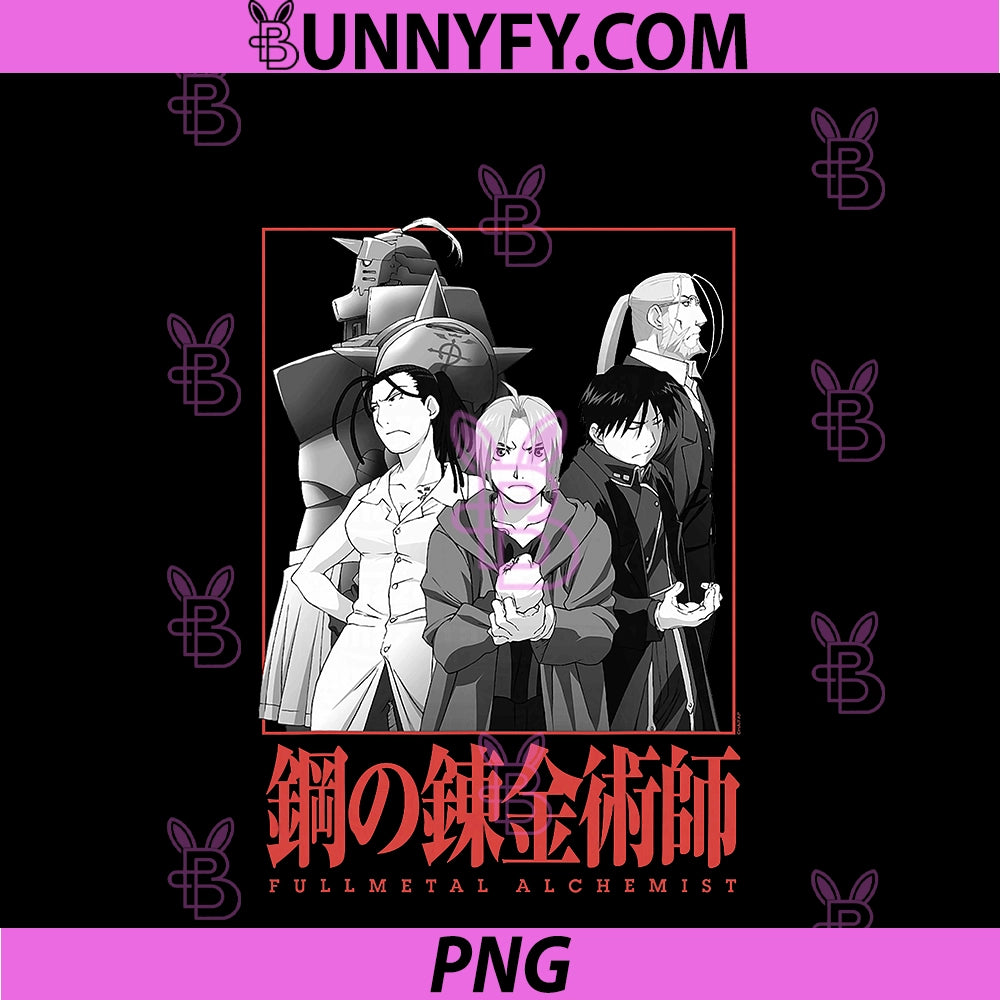 Fullmetal Alchemist Brotherhood PNG, Group Pose Kanji Anime PNG