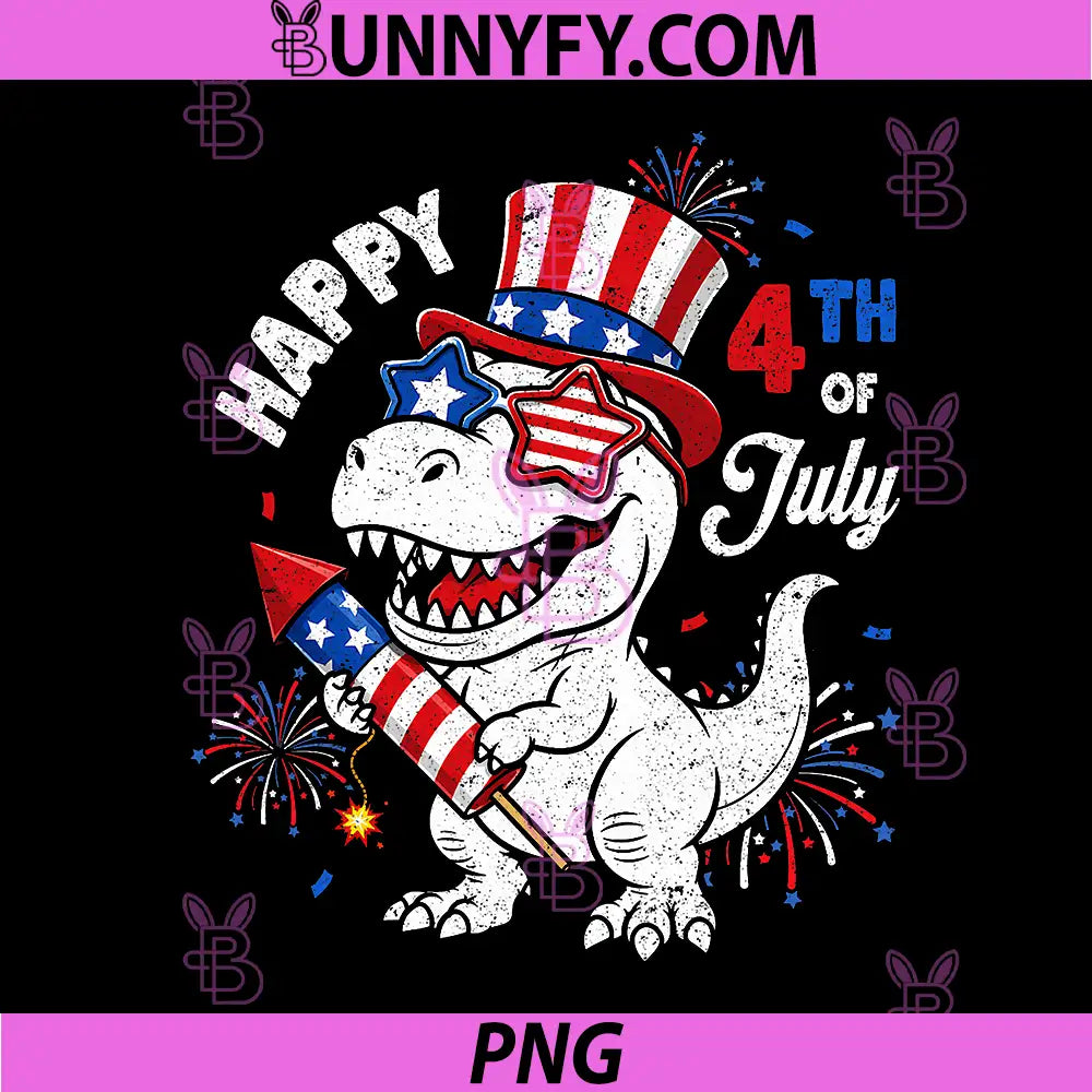Funny 4th of July T-Rex PNG, Dino Dinosaur Patriotic PNG