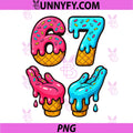 Six Seven Funny Ice Cream Numbers PNG, 6 7 Meme Drip Design PNG