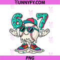 Funny 67 Baseball Ice Cream Drip PNG, Six Seven Mem PNG